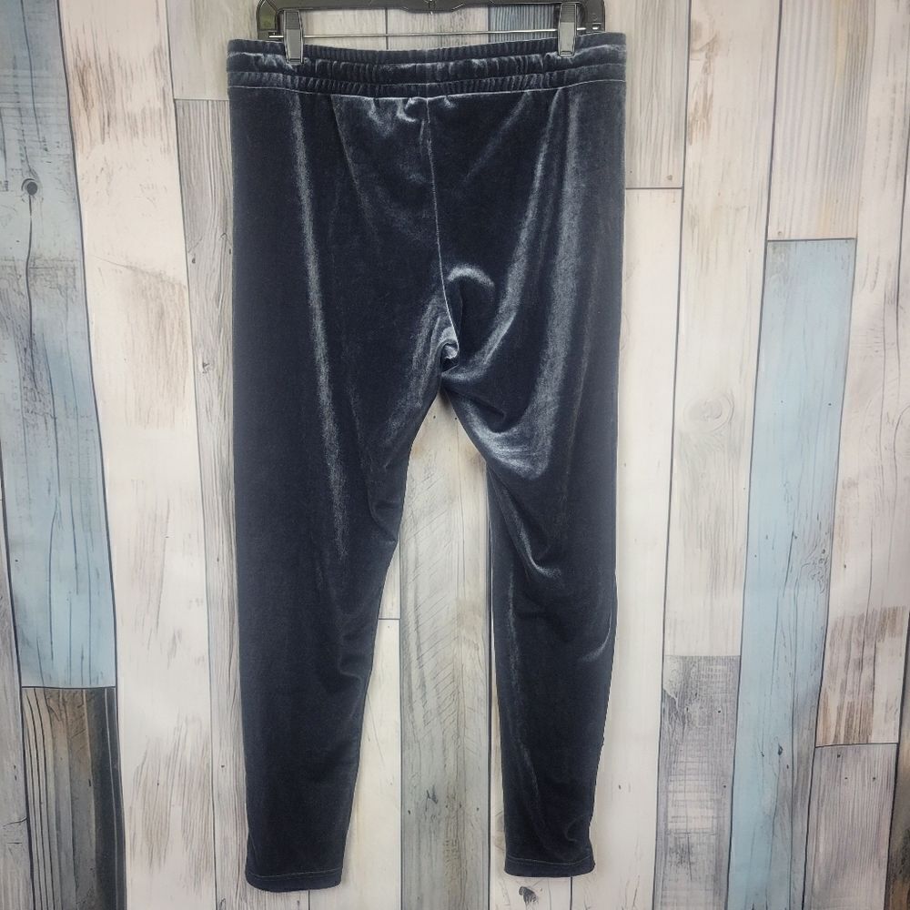 Material Girl Dark Gray Velvet Joggers Lounge Pants Lace Up Bottoms Size Lg - Picture 4 of 5